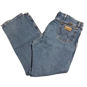 Wrangler‎ Mens Jeans 42x34 Regular Fit Denim Blue Workwear Casual Pants